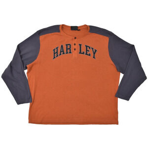 Harley-Davidson Men's Thermal Long Sleeve Henley Shirt Regular Size 2XL